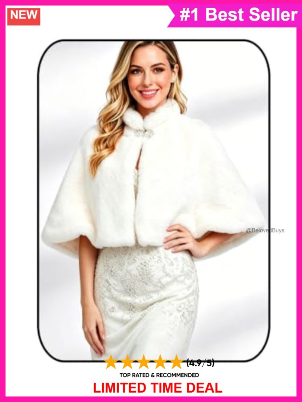 Faux Fur Shawl Wrap Bridal Wedding Stole Shrug Winter Scarf